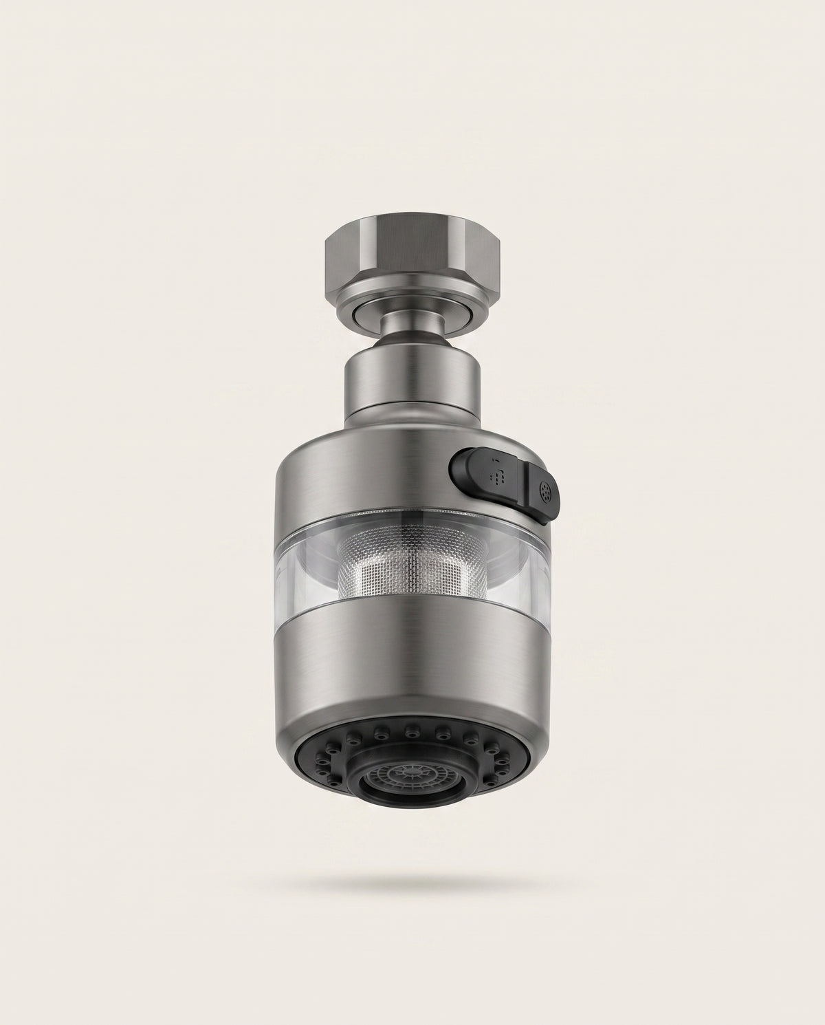 Aérateur de robinet universel 360° avec filtre anti-éclaboussures, gris ou gris foncé - variant