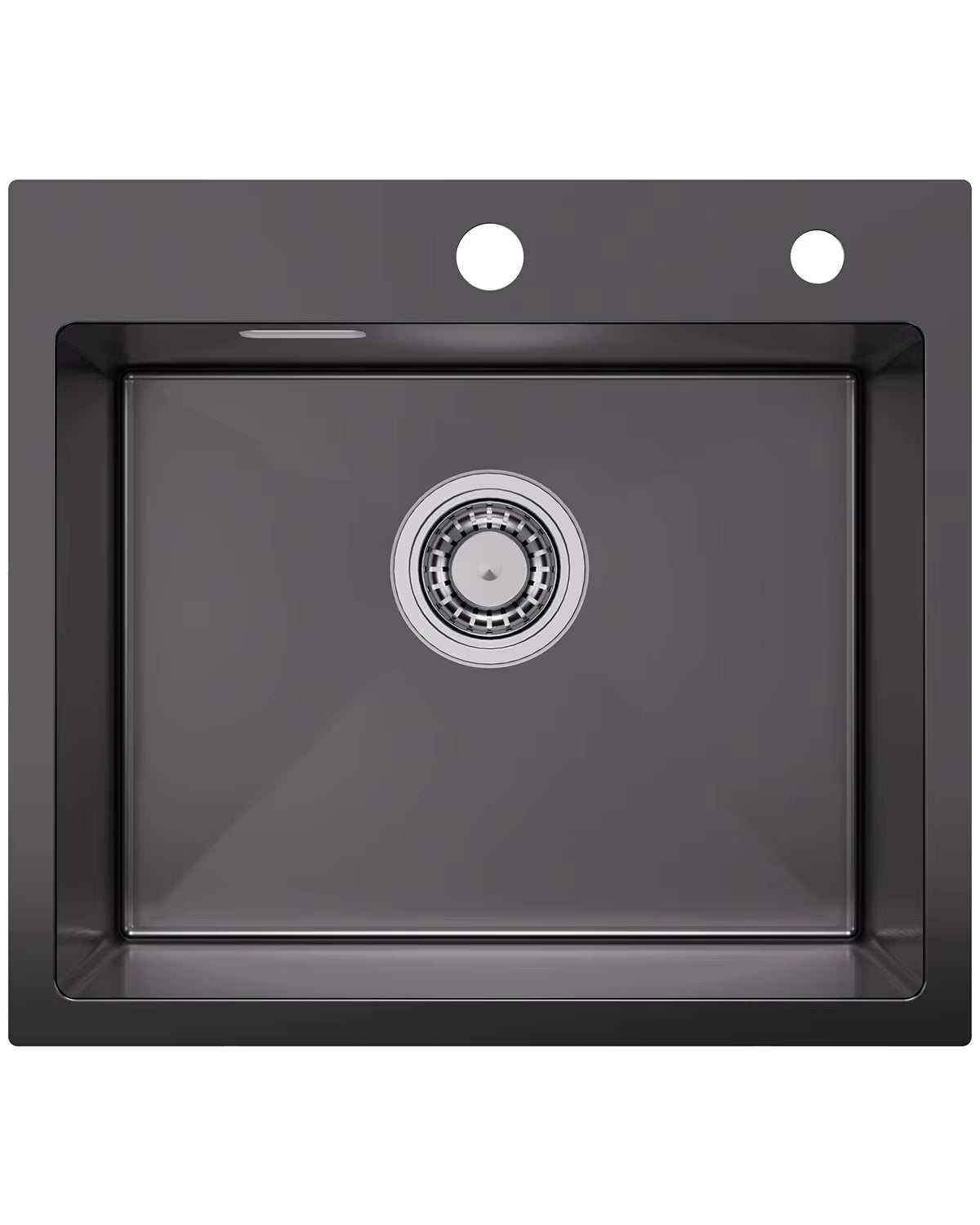 Évier quartz composite 65 x 45 cm avec panier et kit de vidage