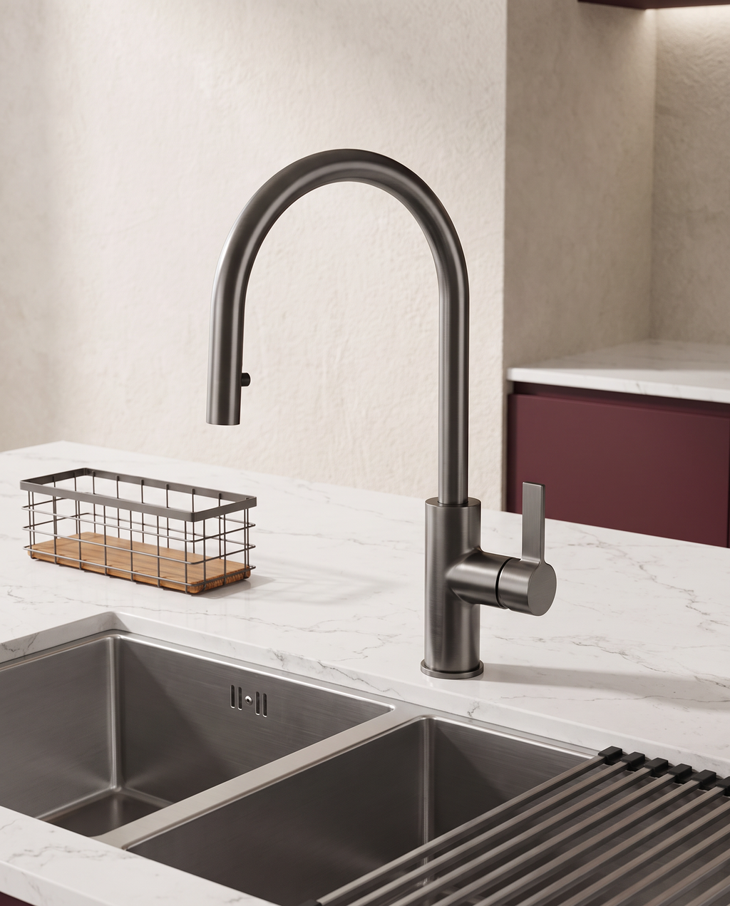 Mitigeur de cuisine monocommande pivotant