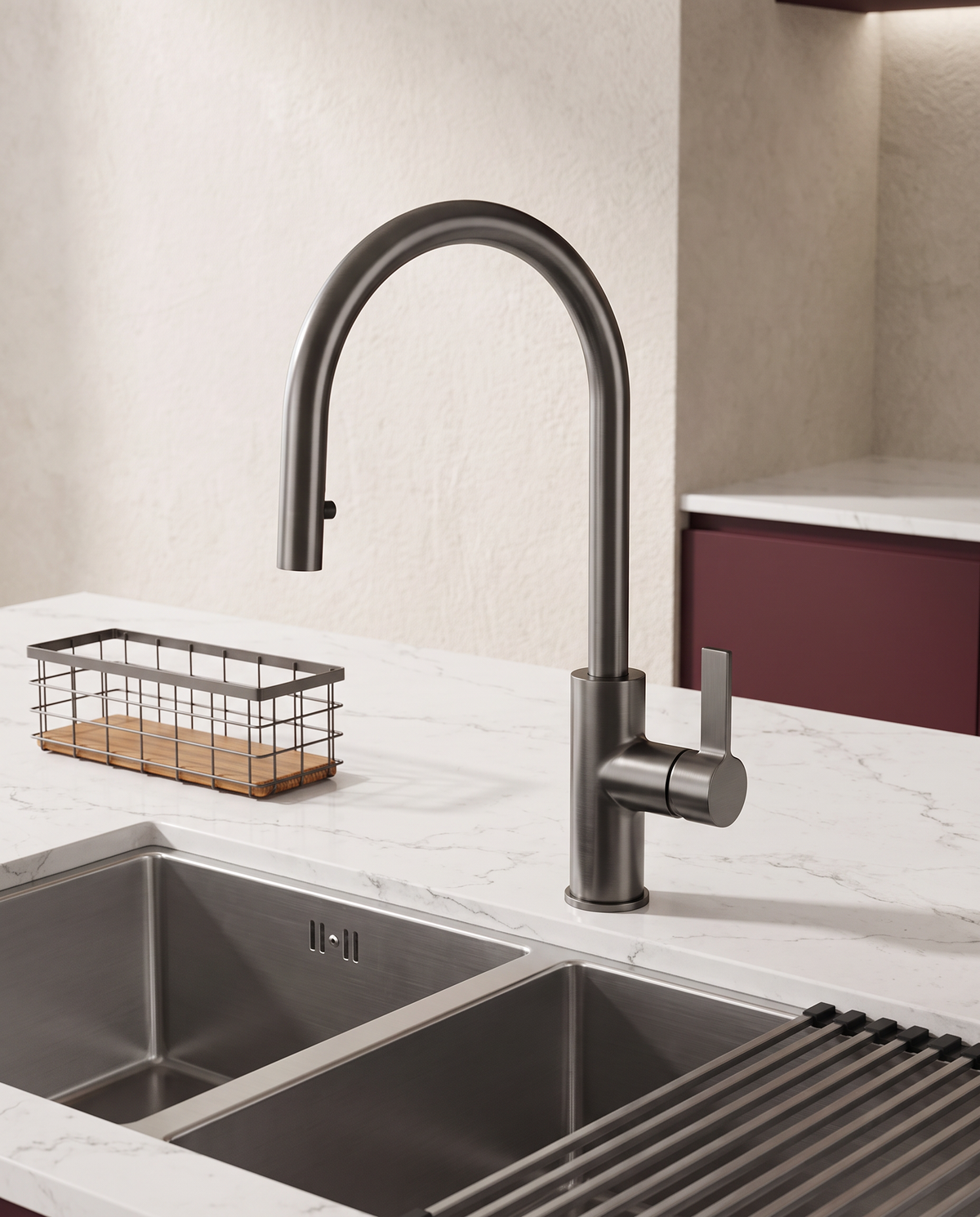 Mitigeur de cuisine monocommande pivotant