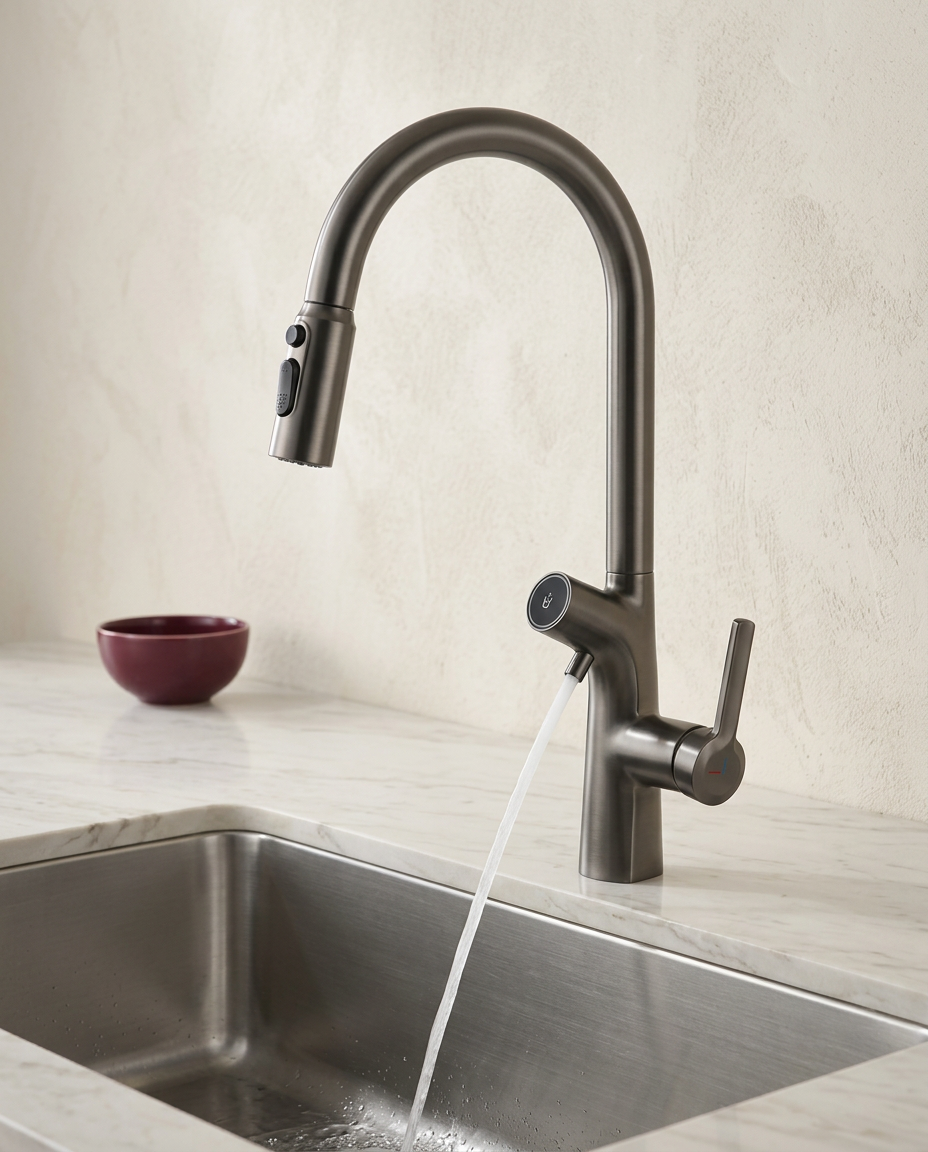 Robinet extractible à double sortie d'eau