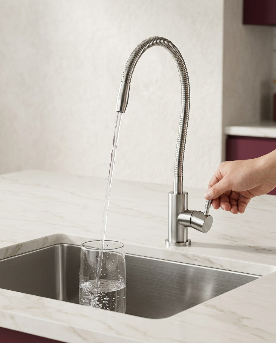 Robinet flexible pour eau filtrée en inox 304