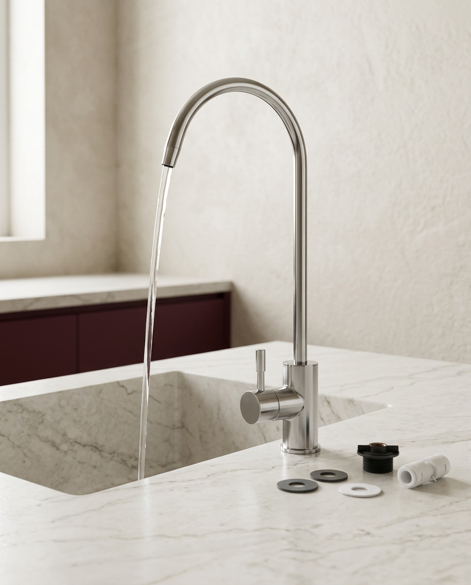 Robinet pour eau filtrée à col de cygne, 1/4 pouce