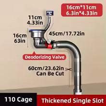 Raccords de tuyaux d'égout pour lavabo à Double évier, ensemble de tuyaux de Drainage pour évier à Double vaisselle, tuyau de vidange de cuisine Anti-odeur