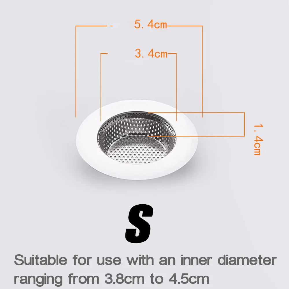 Filtre d'évier de cuisine en acier inoxydable, bouchon de vidange en maille, crépines en maille d'égout, filtre d'évier de salle de bains, trou de vidange, piège filtrant 1/2 pièces