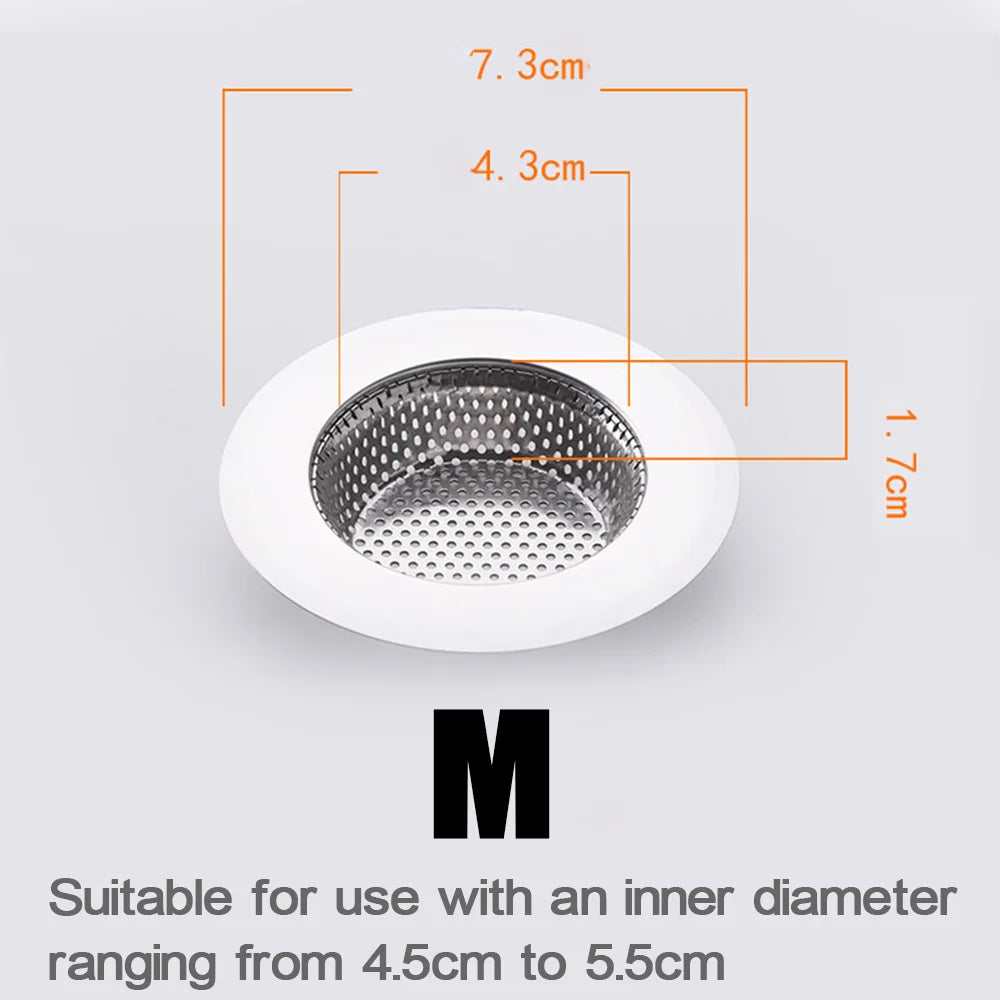 Filtre d'évier de cuisine en acier inoxydable, bouchon de vidange en maille, crépines en maille d'égout, filtre d'évier de salle de bains, trou de vidange, piège filtrant 1/2 pièces