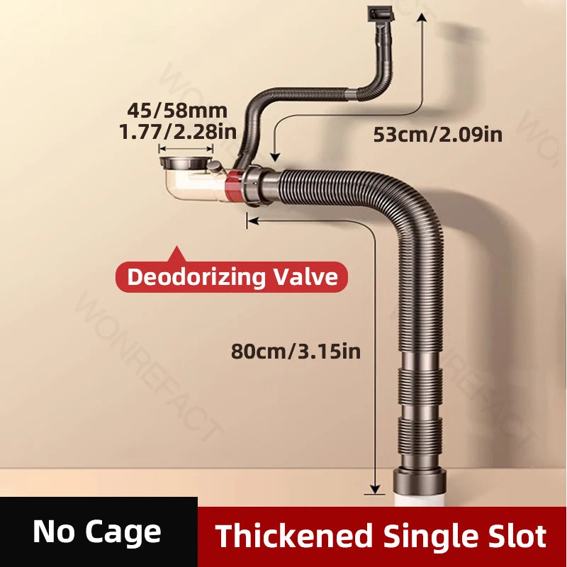 Raccords de tuyaux d'égout pour lavabo à Double évier, ensemble de tuyaux de Drainage pour évier à Double vaisselle, tuyau de vidange de cuisine Anti-odeur