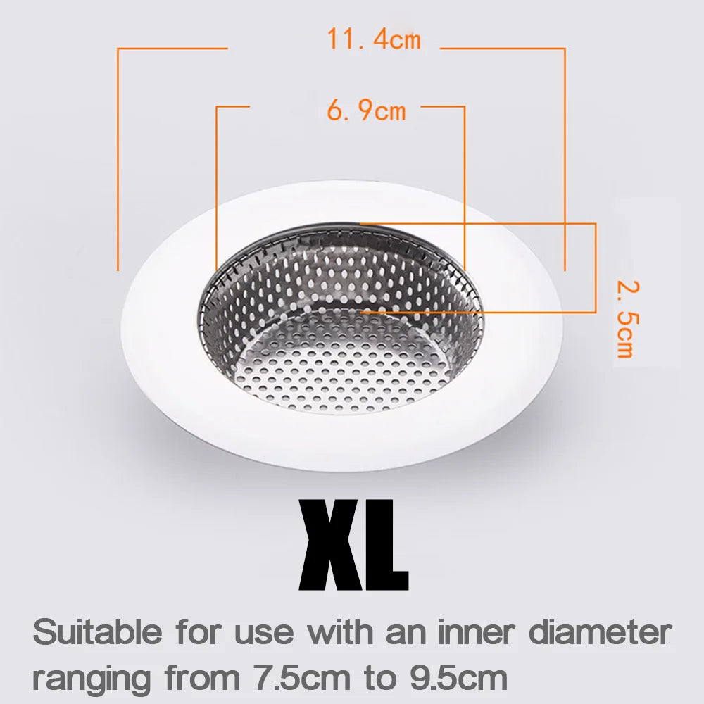 Filtre d'évier de cuisine en acier inoxydable, bouchon de vidange en maille, crépines en maille d'égout, filtre d'évier de salle de bains, trou de vidange, piège filtrant 1/2 pièces
