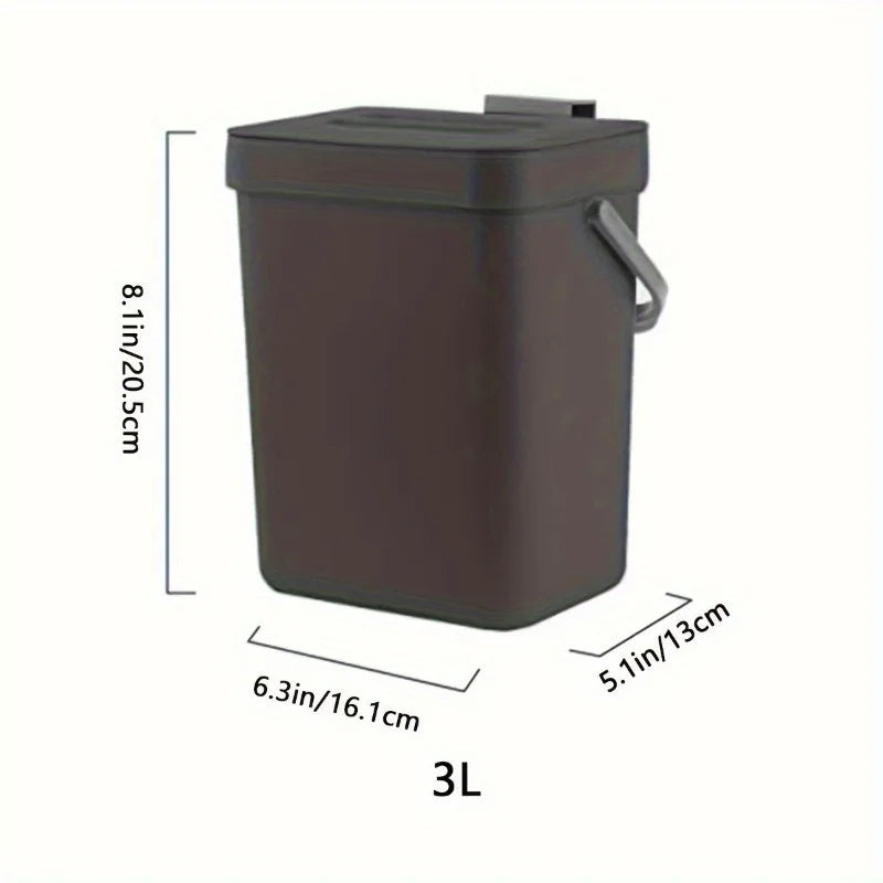 Poubelle peu encombrante à fermeture silencieuse-3/5L, poubelle scellée écologique pour la cuisine et le bureau, aucune électricité nécessaire