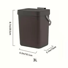 Poubelle peu encombrante à fermeture silencieuse-3/5L, poubelle scellée écologique pour la cuisine et le bureau, aucune électricité nécessaire
