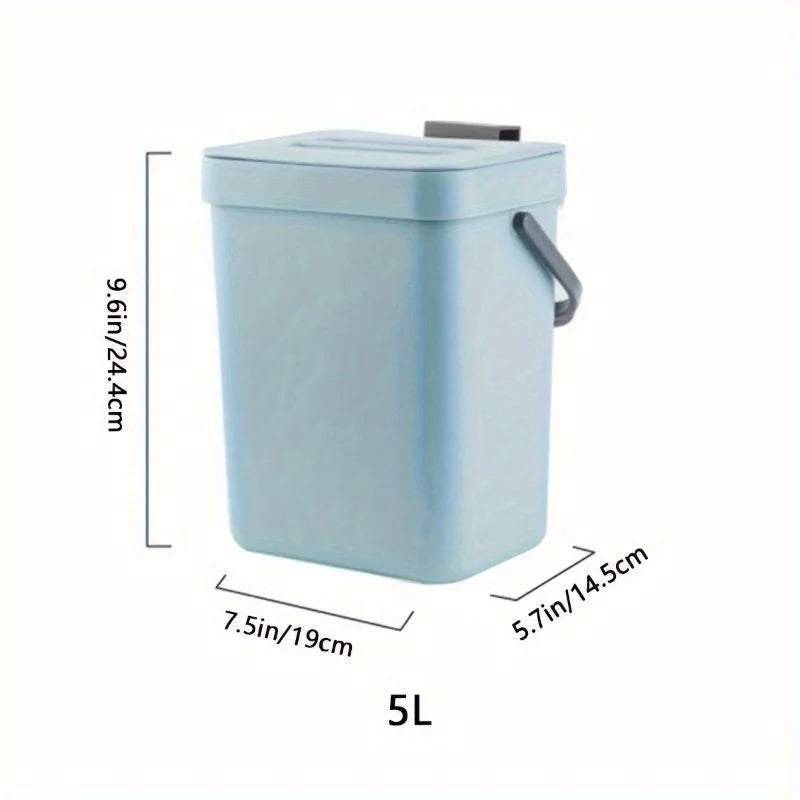 Poubelle peu encombrante à fermeture silencieuse-3/5L, poubelle scellée écologique pour la cuisine et le bureau, aucune électricité nécessaire