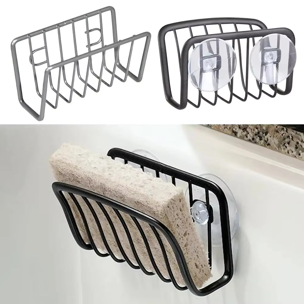 Porte-éponge inox à ventouses