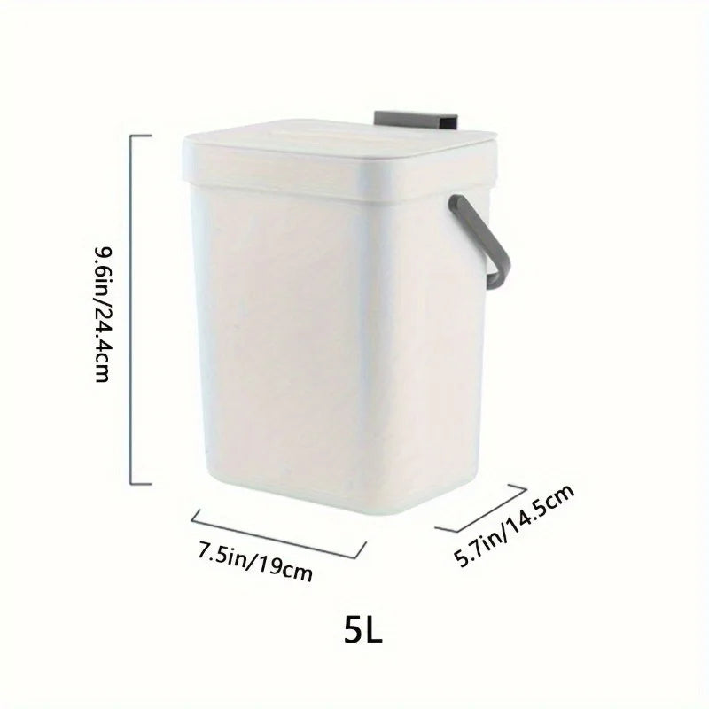 Poubelle peu encombrante à fermeture silencieuse-3/5L, poubelle scellée écologique pour la cuisine et le bureau, aucune électricité nécessaire