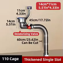 Raccords de tuyaux d'égout pour lavabo à Double évier, ensemble de tuyaux de Drainage pour évier à Double vaisselle, tuyau de vidange de cuisine Anti-odeur
