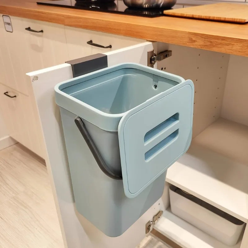 Poubelle peu encombrante à fermeture silencieuse-3/5L, poubelle scellée écologique pour la cuisine et le bureau, aucune électricité nécessaire