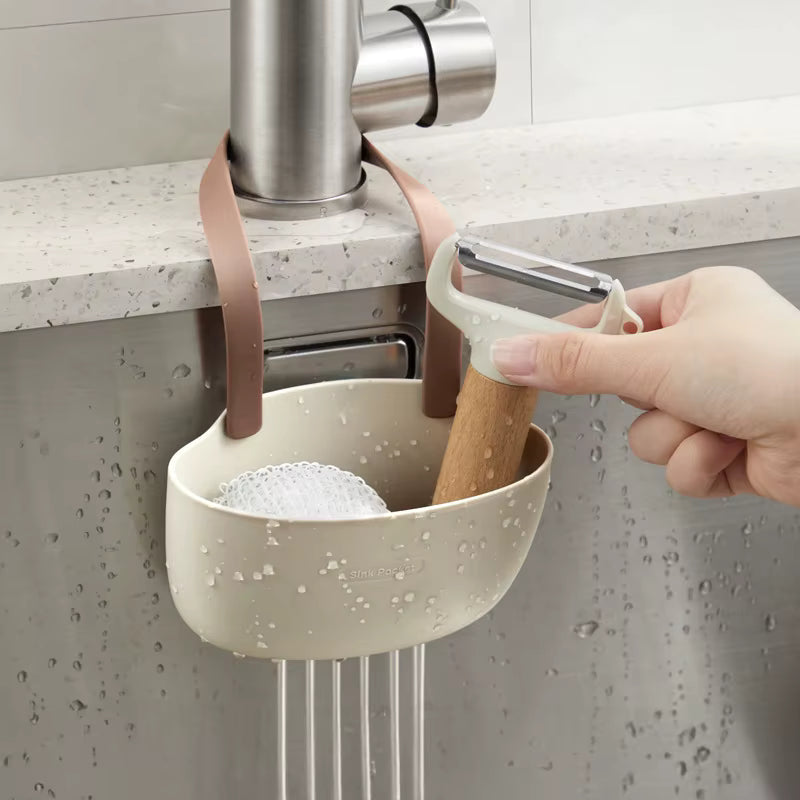 Panier de rangement suspendu réglable pour évier
