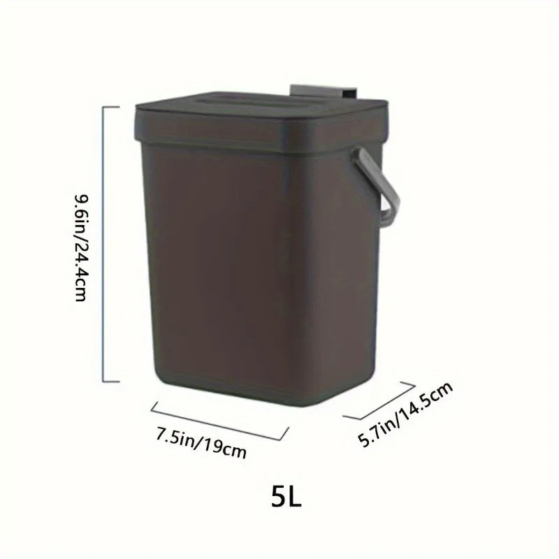 Poubelle peu encombrante à fermeture silencieuse-3/5L, poubelle scellée écologique pour la cuisine et le bureau, aucune électricité nécessaire