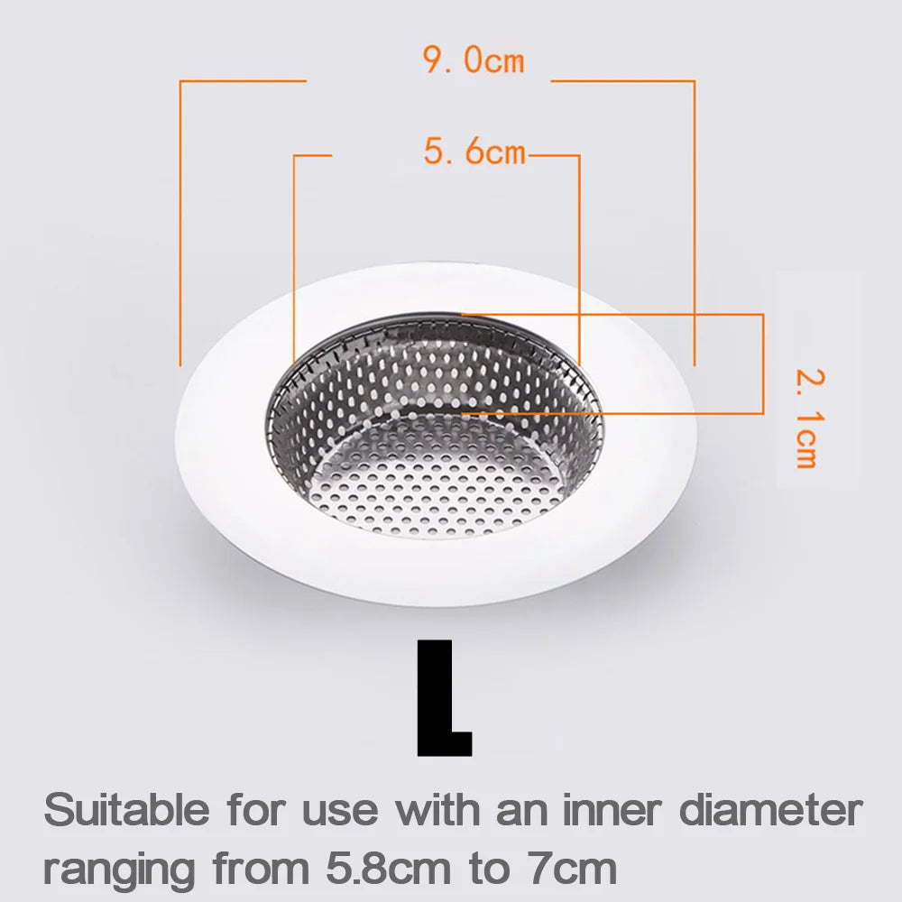 Filtre d'évier de cuisine en acier inoxydable, bouchon de vidange en maille, crépines en maille d'égout, filtre d'évier de salle de bains, trou de vidange, piège filtrant 1/2 pièces