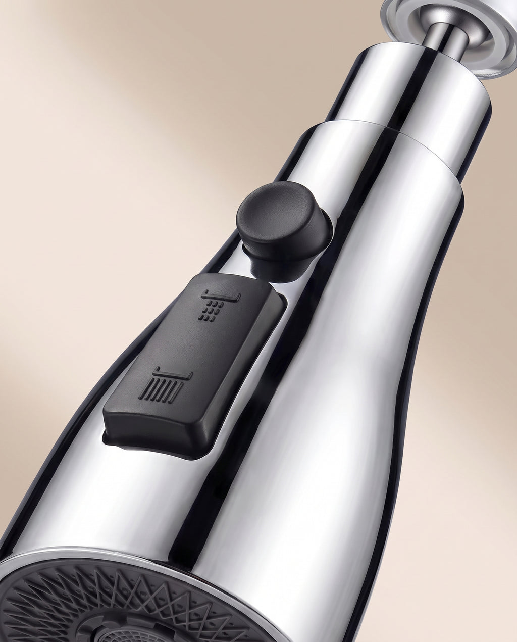 Adaptateur de robinet avec aérateur, trois modes - macro detail