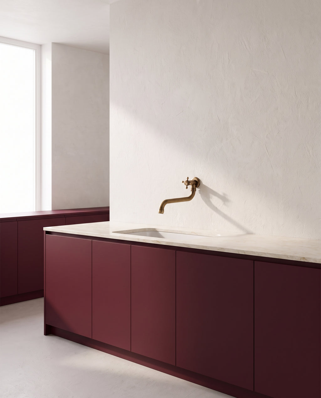 Robinet mural pivotant finition bronze antique - ambiance