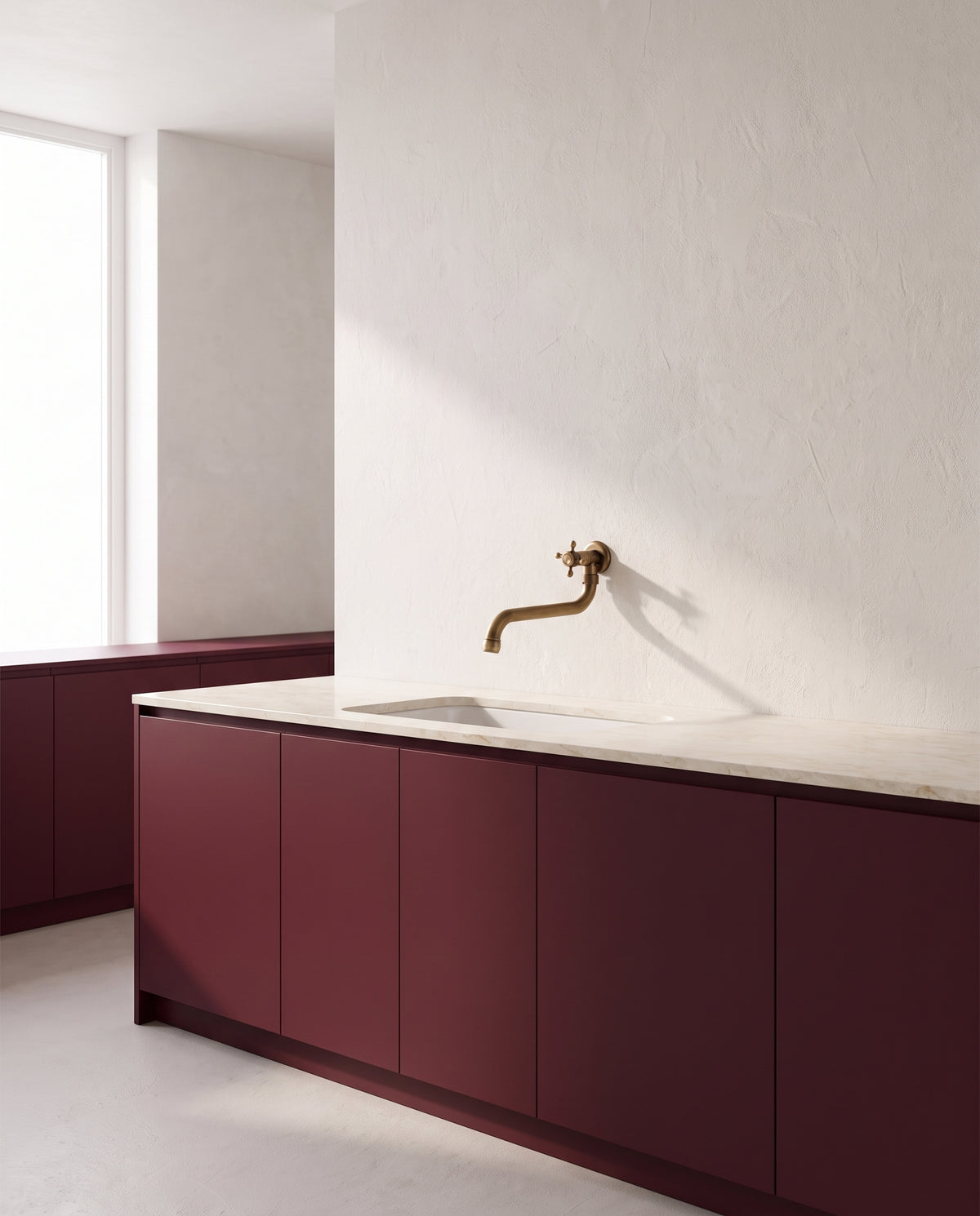 Robinet mural pivotant finition bronze antique - ambiance