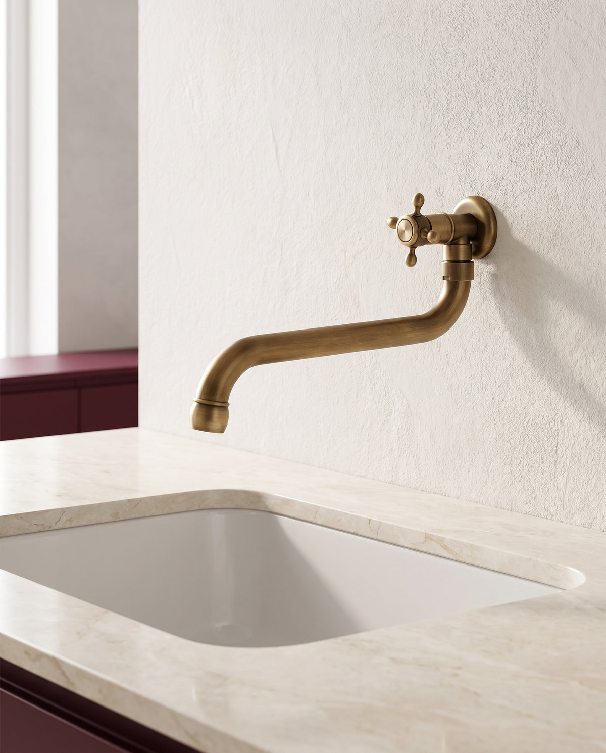 Robinet mural pivotant finition bronze antique - hero