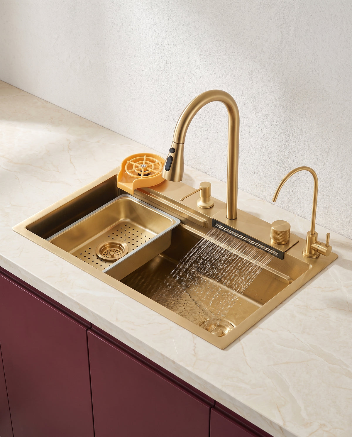 Évier cascade en inox 304 avec équipements intégrés - variant