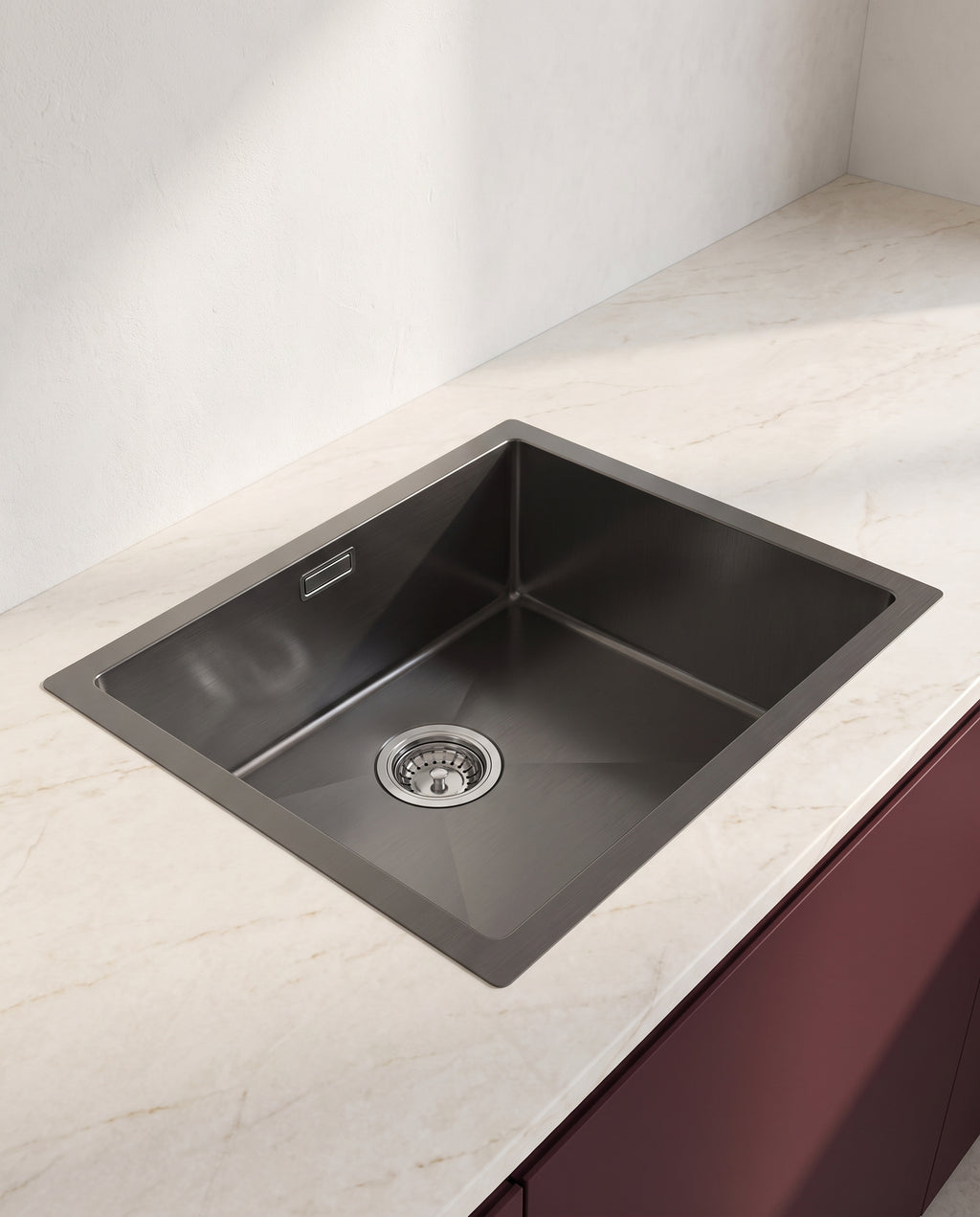 Évier une cuve en acier inoxydable 304, 50 × 44 cm - hero