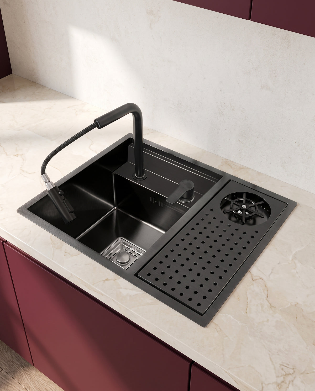 Évier encastrable en inox avec couvercle - hero