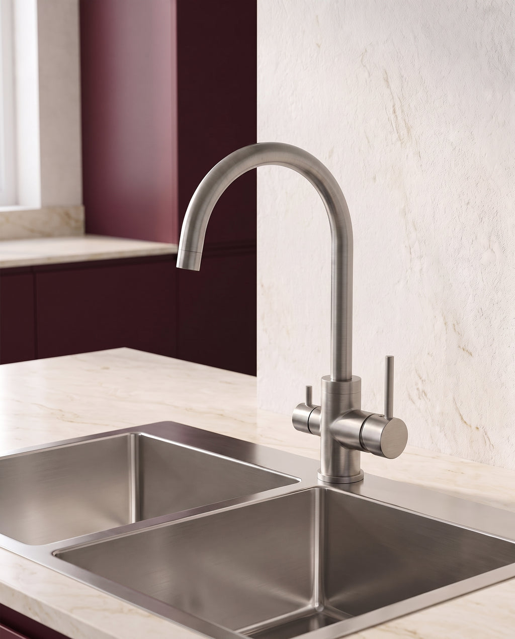 Robinet de cuisine trois voies pour eau filtrée - variant