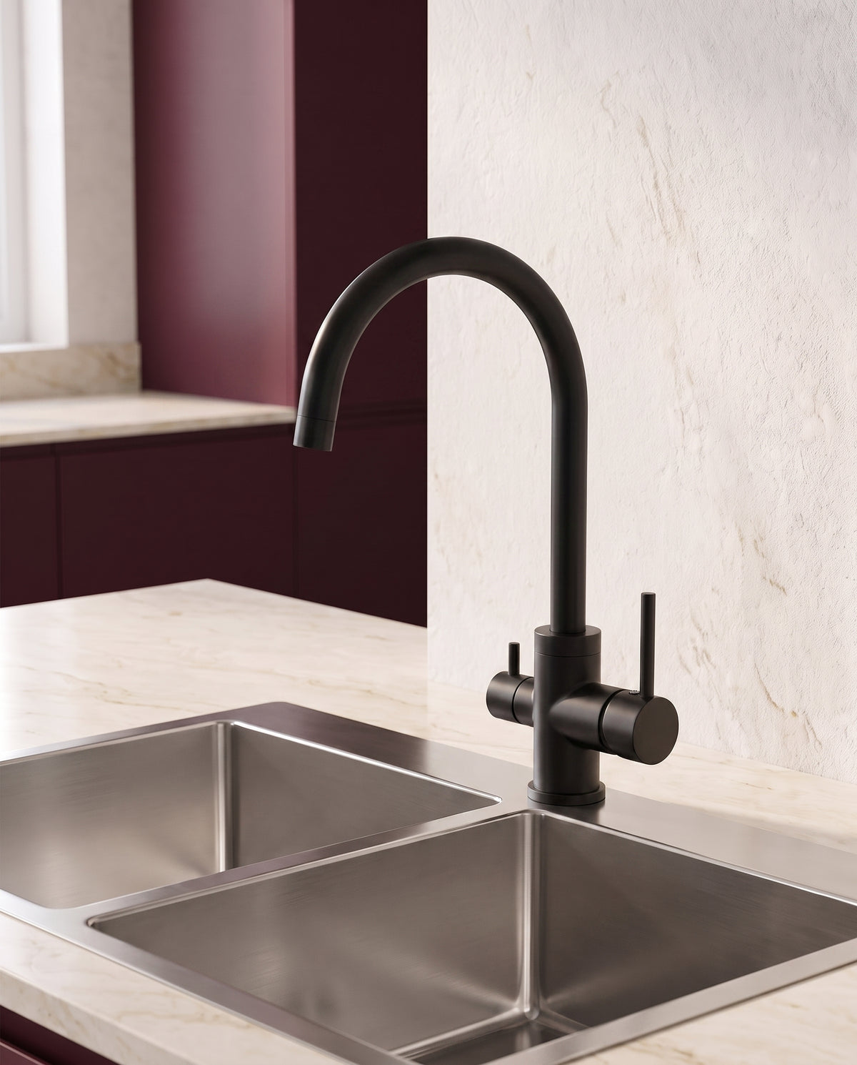 Robinet de cuisine trois voies pour eau filtrée - variant