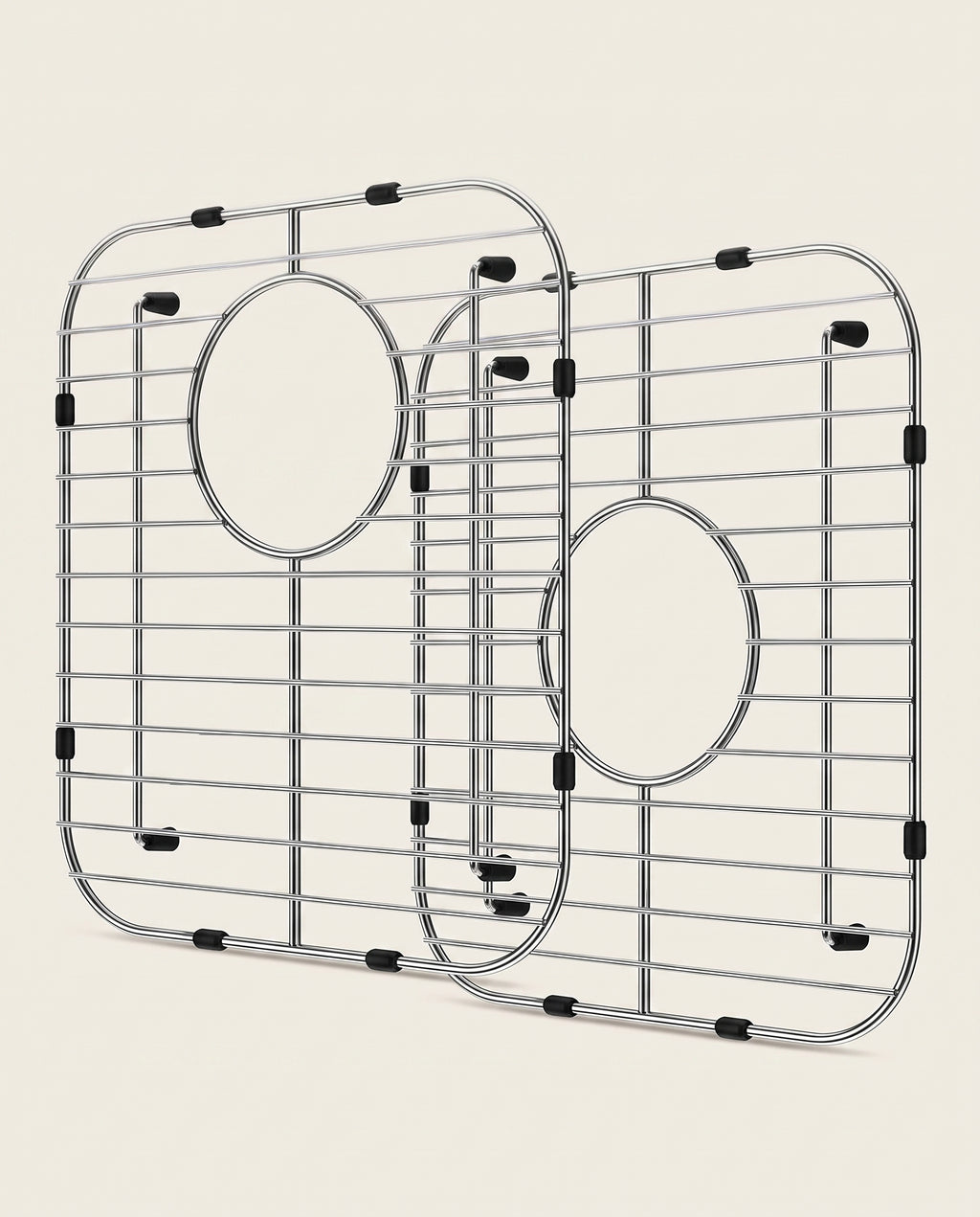 Lot de 2 grilles en inox pour évier double cuve - hero