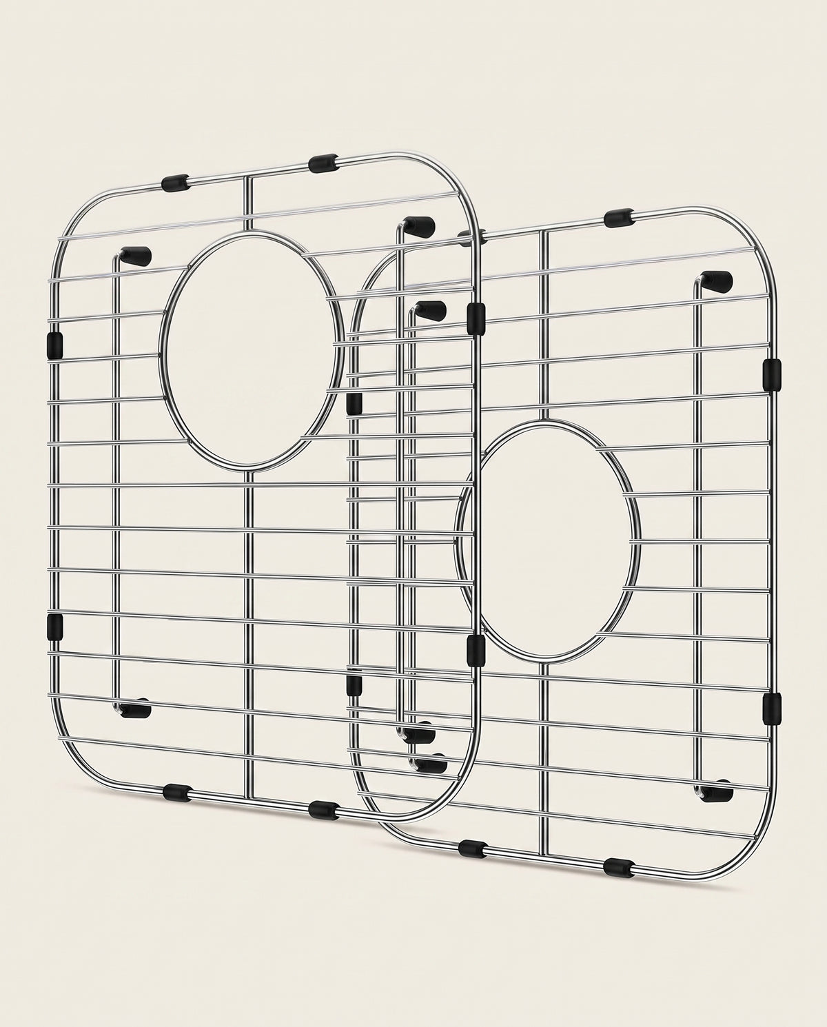 Lot de 2 grilles en inox pour évier double cuve - hero