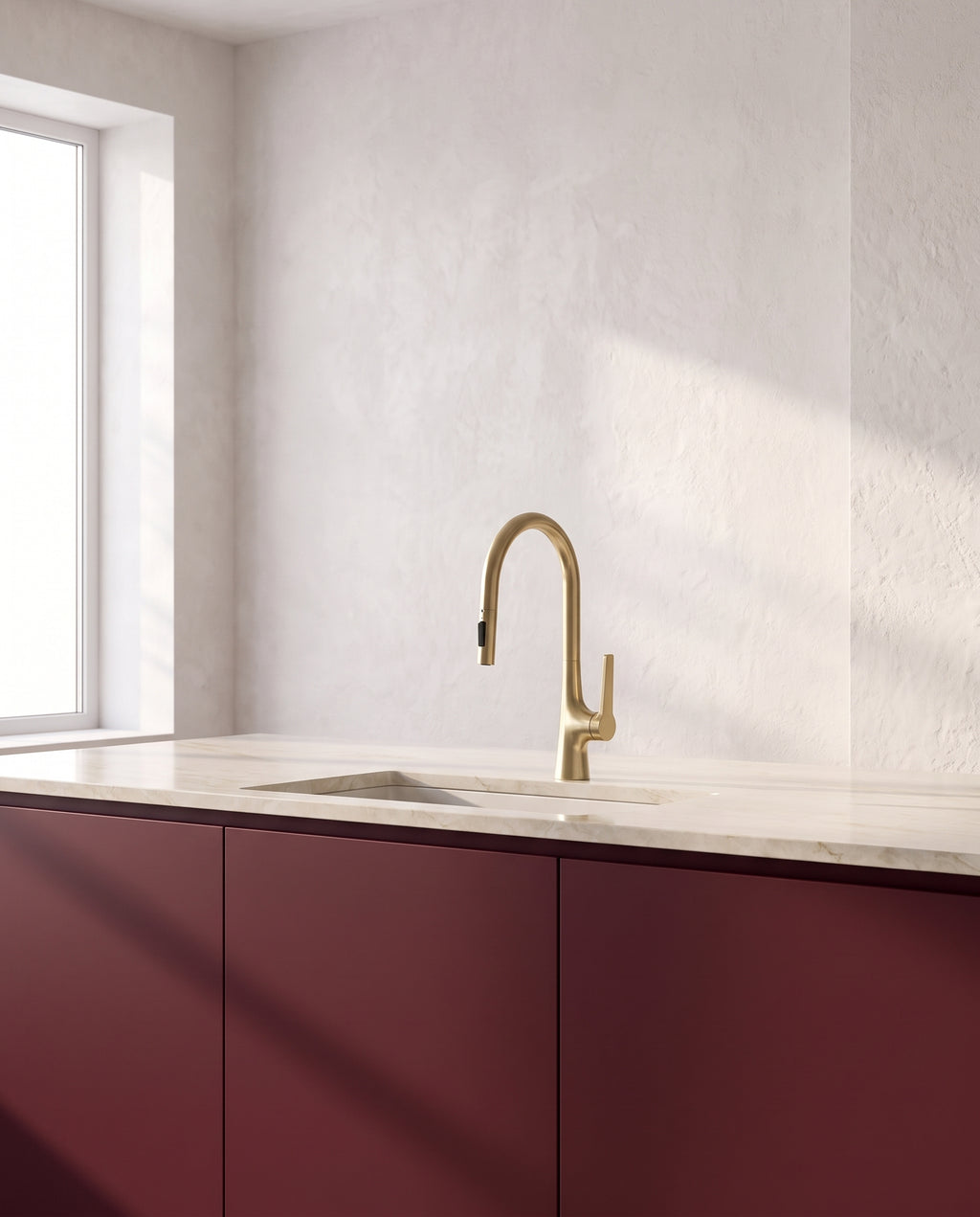Mitigeur monotrou extractible en laiton - ambiance