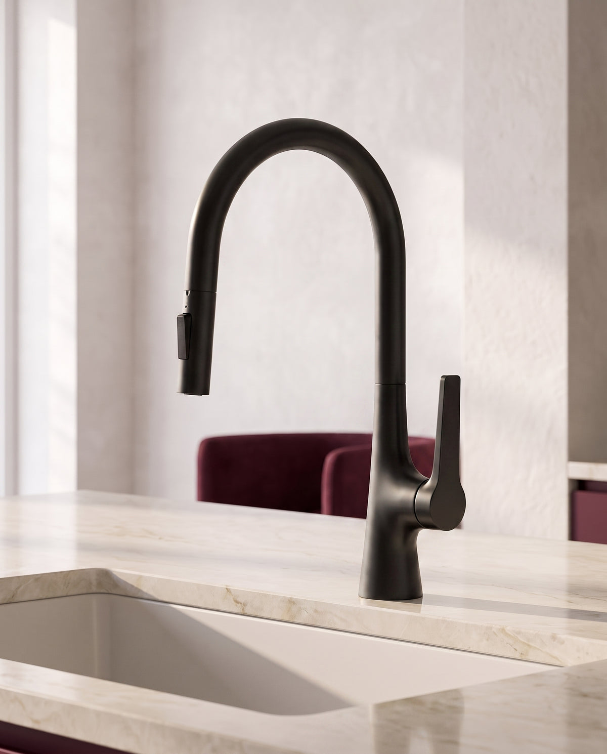 Mitigeur monotrou extractible en laiton - variant