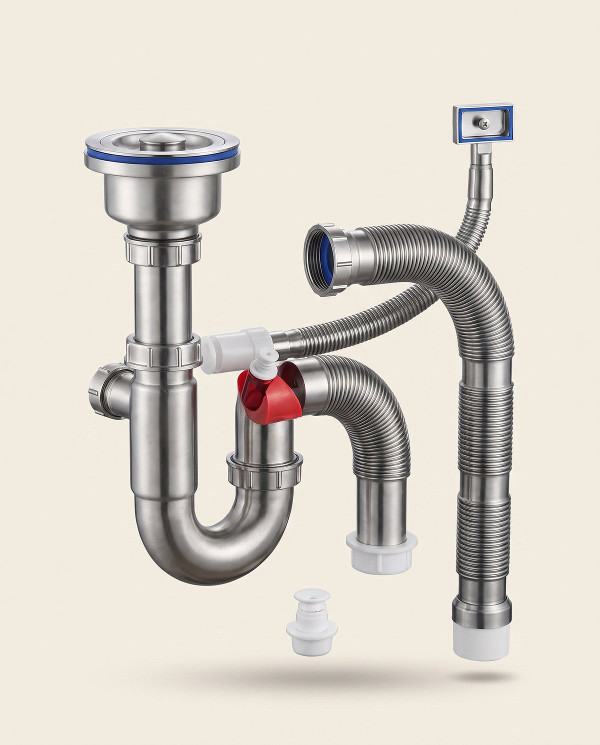 Ensemble de vidange pour évier double cuve - variant