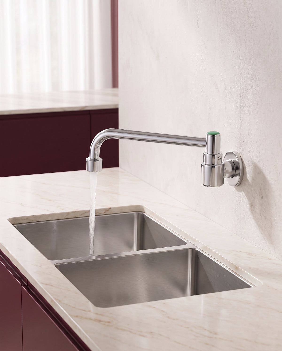 Robinet mural pour eau froide en acier inoxydable - variant