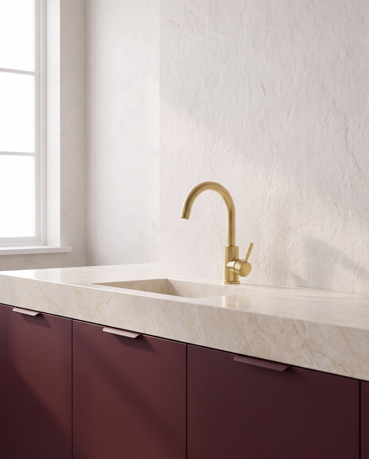 Robinet de lavabo en acier inoxydable doré - ambiance