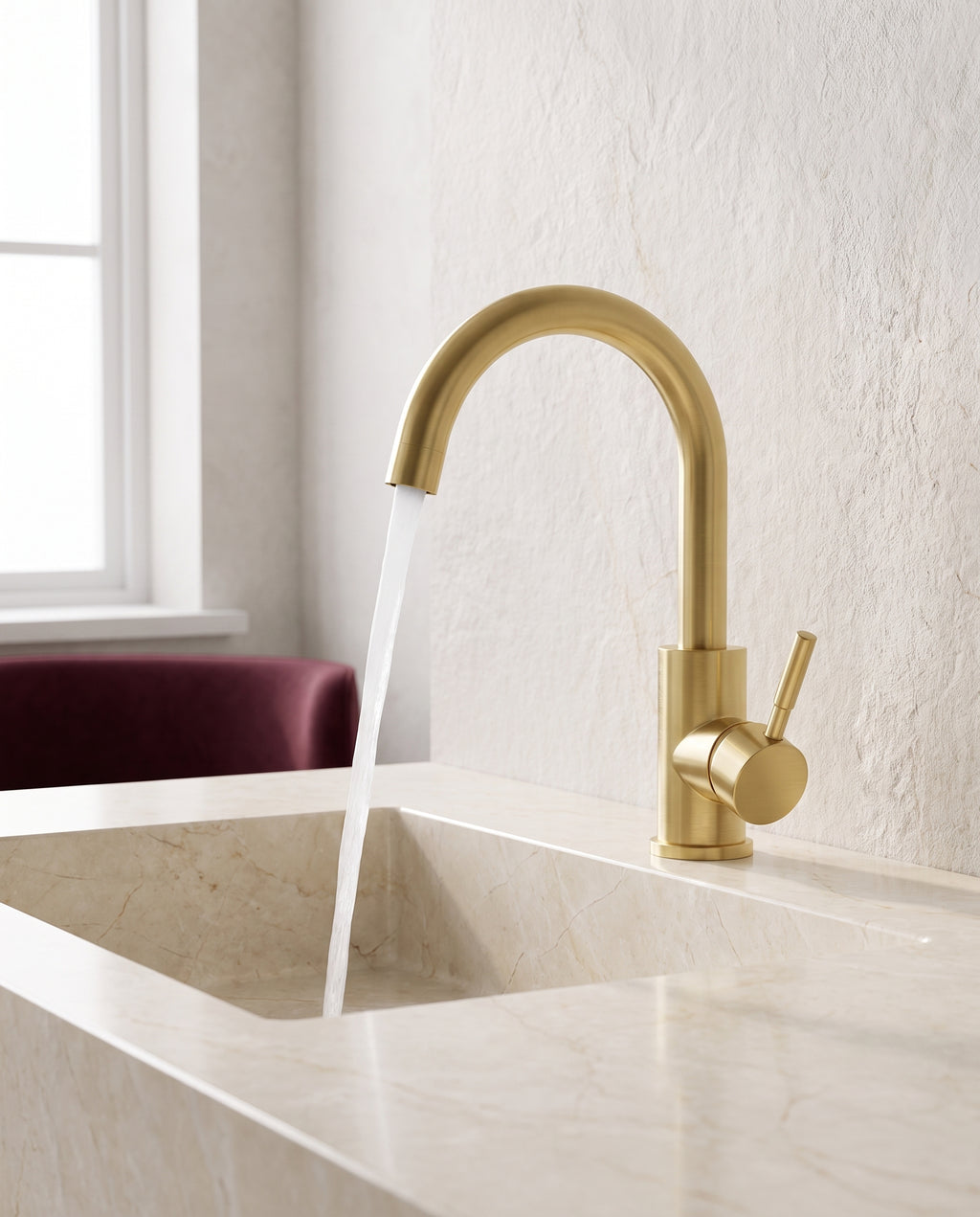 Robinet de lavabo en acier inoxydable doré - hero