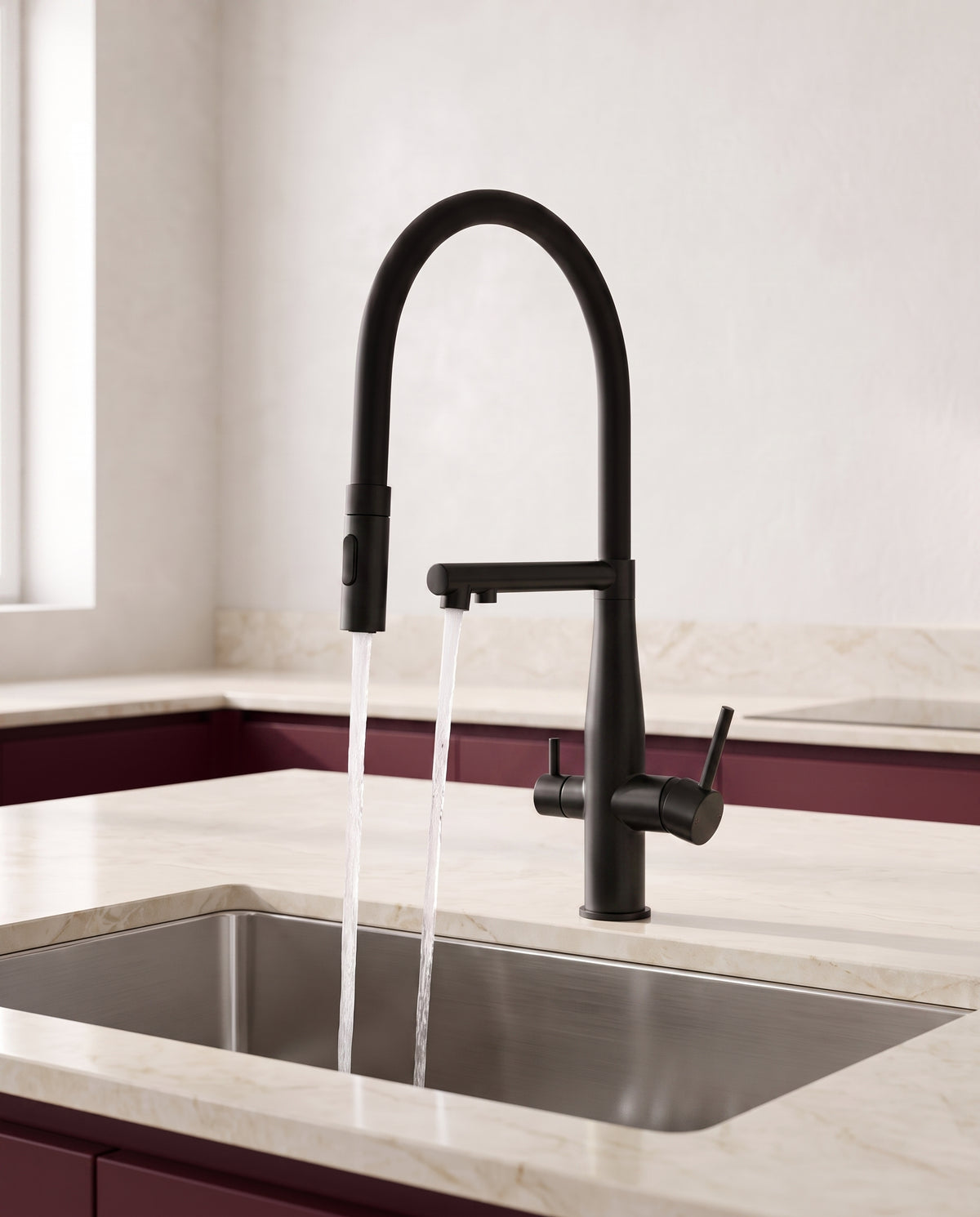Robinet de cuisine avec sortie pour eau filtrée - variant