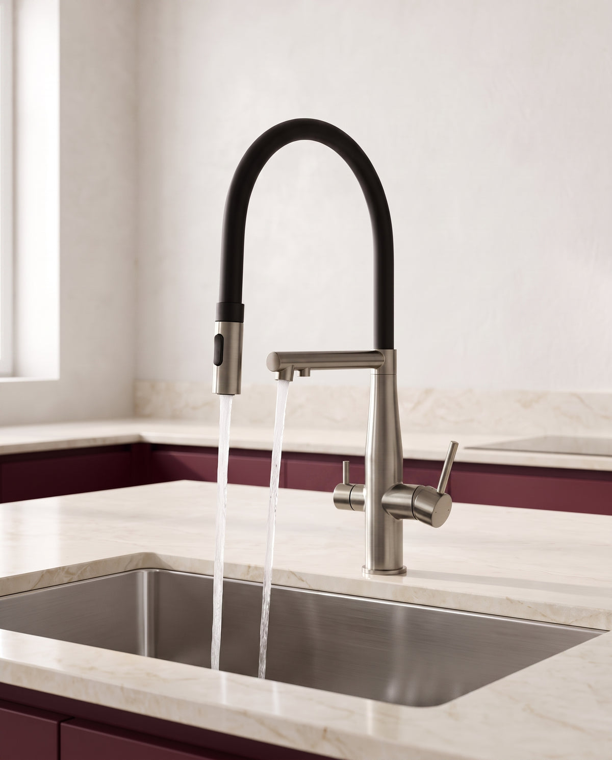 Robinet de cuisine avec sortie pour eau filtrée - variant