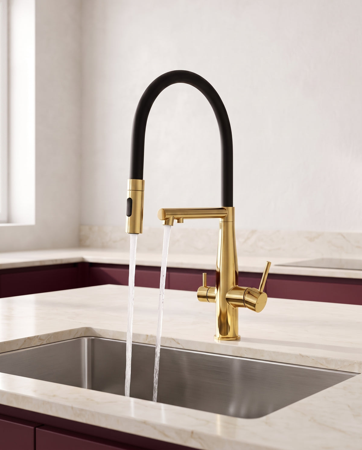 Robinet de cuisine avec sortie pour eau filtrée - variant