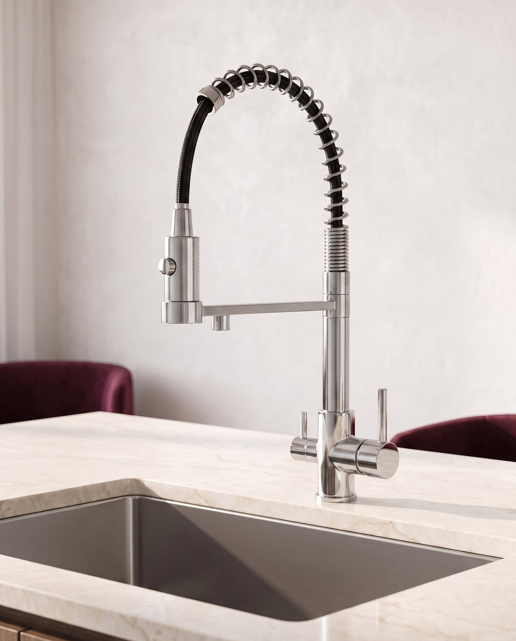 Robinet de cuisine 3 voies extractible - variant