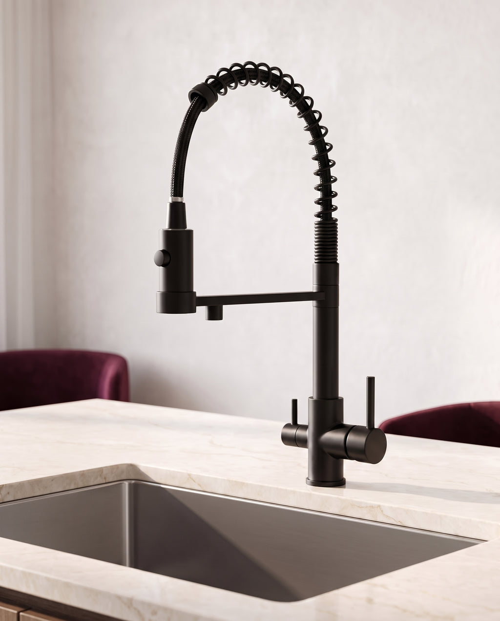 Robinet de cuisine 3 voies extractible - variant