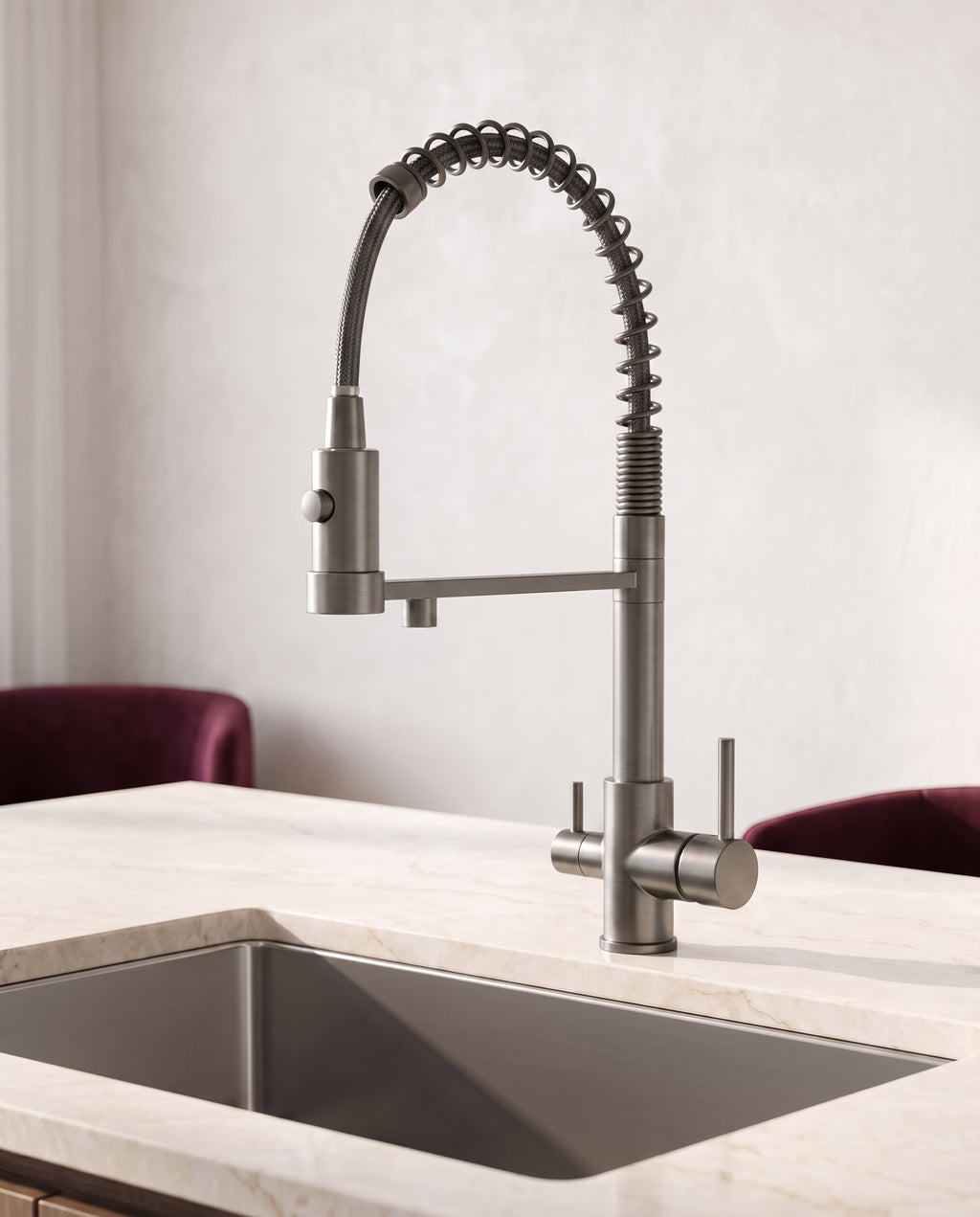 Robinet de cuisine 3 voies extractible - variant