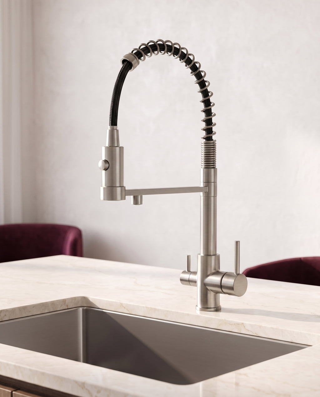 Robinet de cuisine 3 voies extractible - variant