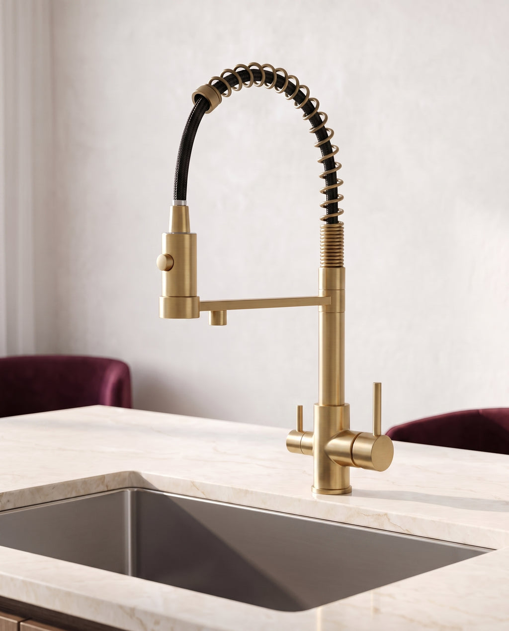 Robinet de cuisine 3 voies extractible - variant
