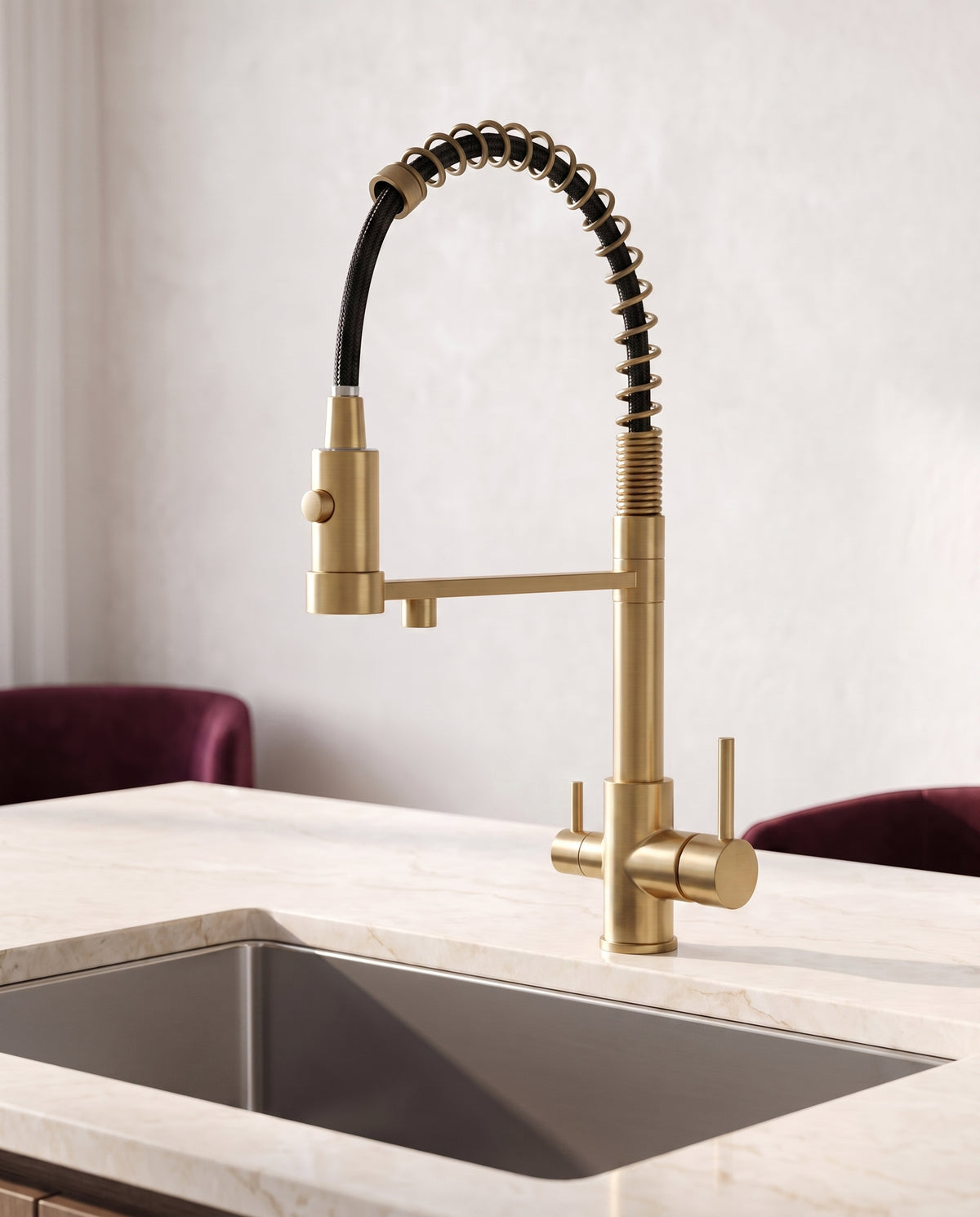 Robinet de cuisine 3 voies extractible - variant