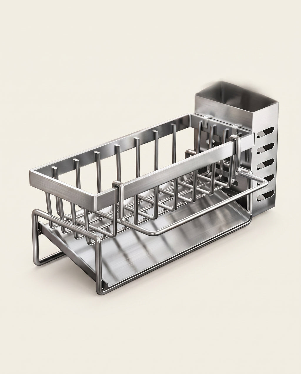 Support en inox pour accessoires de nettoyage d’évier - hero