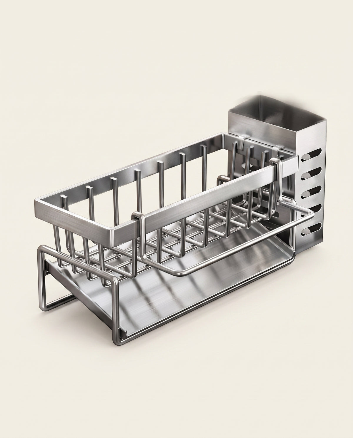 Support en inox pour accessoires de nettoyage d’évier - hero
